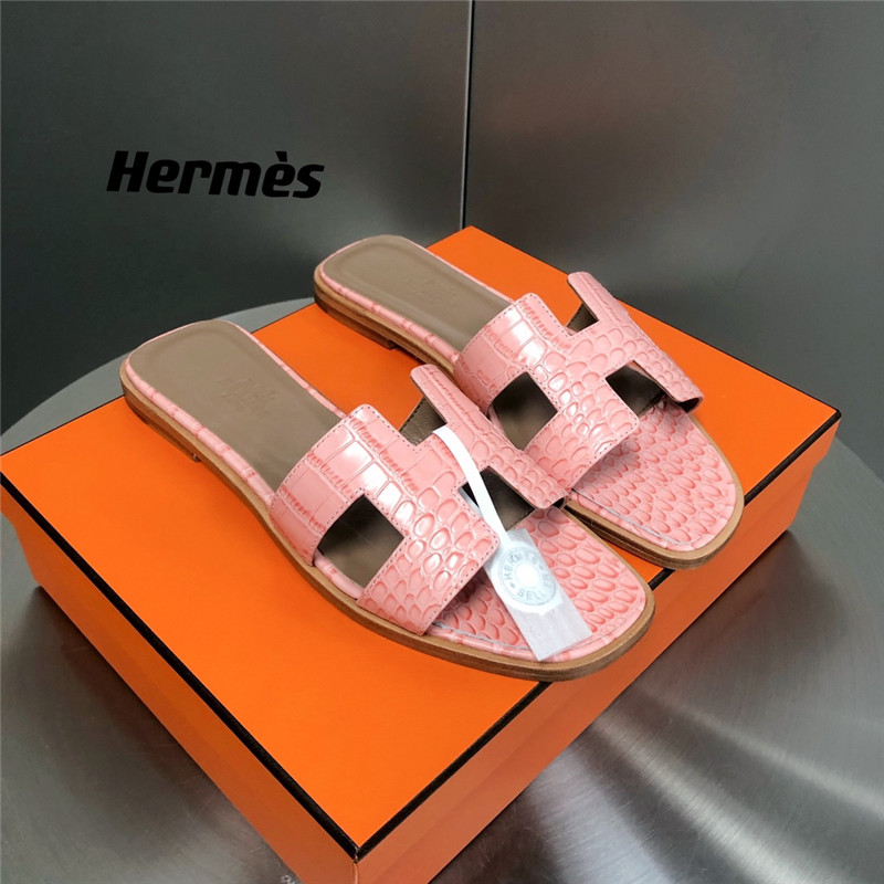 Best Replica hermes oran crocodile slippers - Colareps