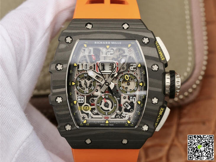 Best Replica Replica Richard Mille RM11-03 1:1 Best Edition KV Factory Carbon Fiber Orange Strap - Colareps