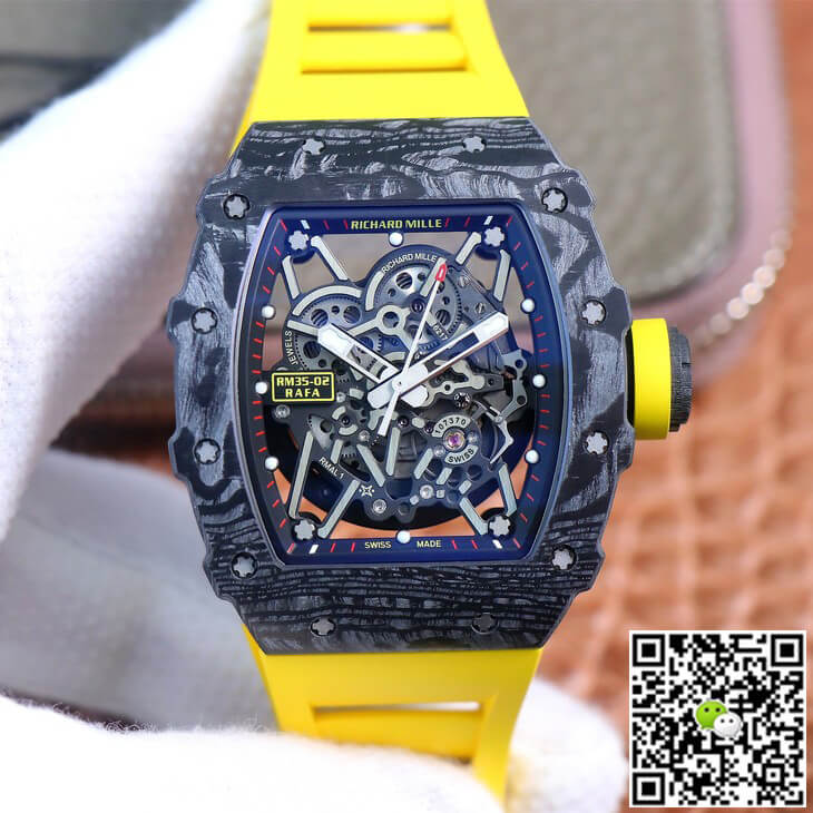 Best Replica Replica Richard Mille RM35-02 1:1 Best Edition ZF Factory Yellow Rubber Strap - Colareps