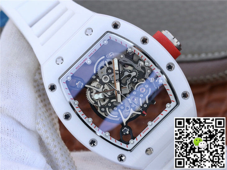 Replica Richard Mille RM055 1:1 Best Edition KV Factory White Rubber Strap