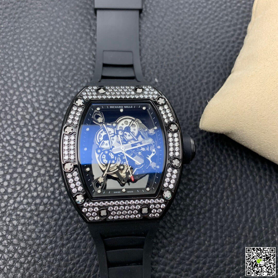 Replica Richard Mille RM055 1:1 Best Edition KV Factory D1am0nd Skeleton Dial