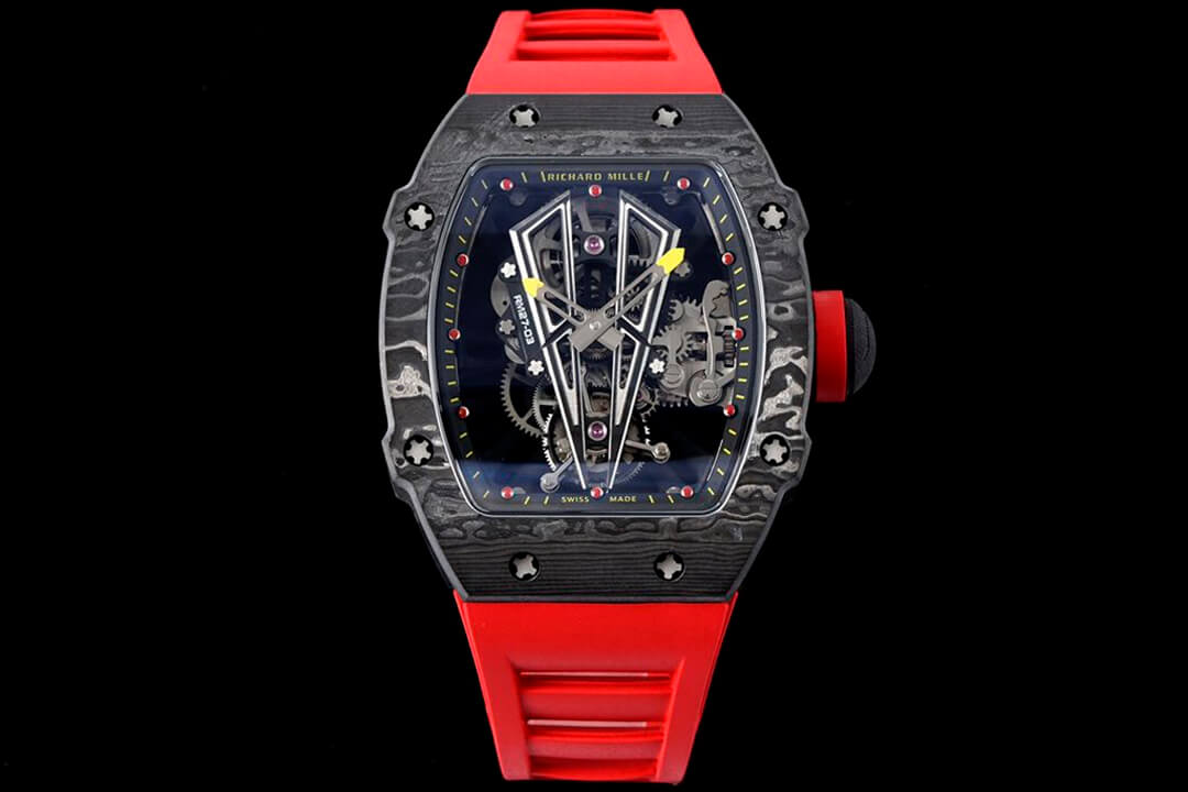 Replica Richard Mille RM27-03 Rafael Nadal Tourbillon 1:1 Best Edition RM Factory Red Rubber Strap