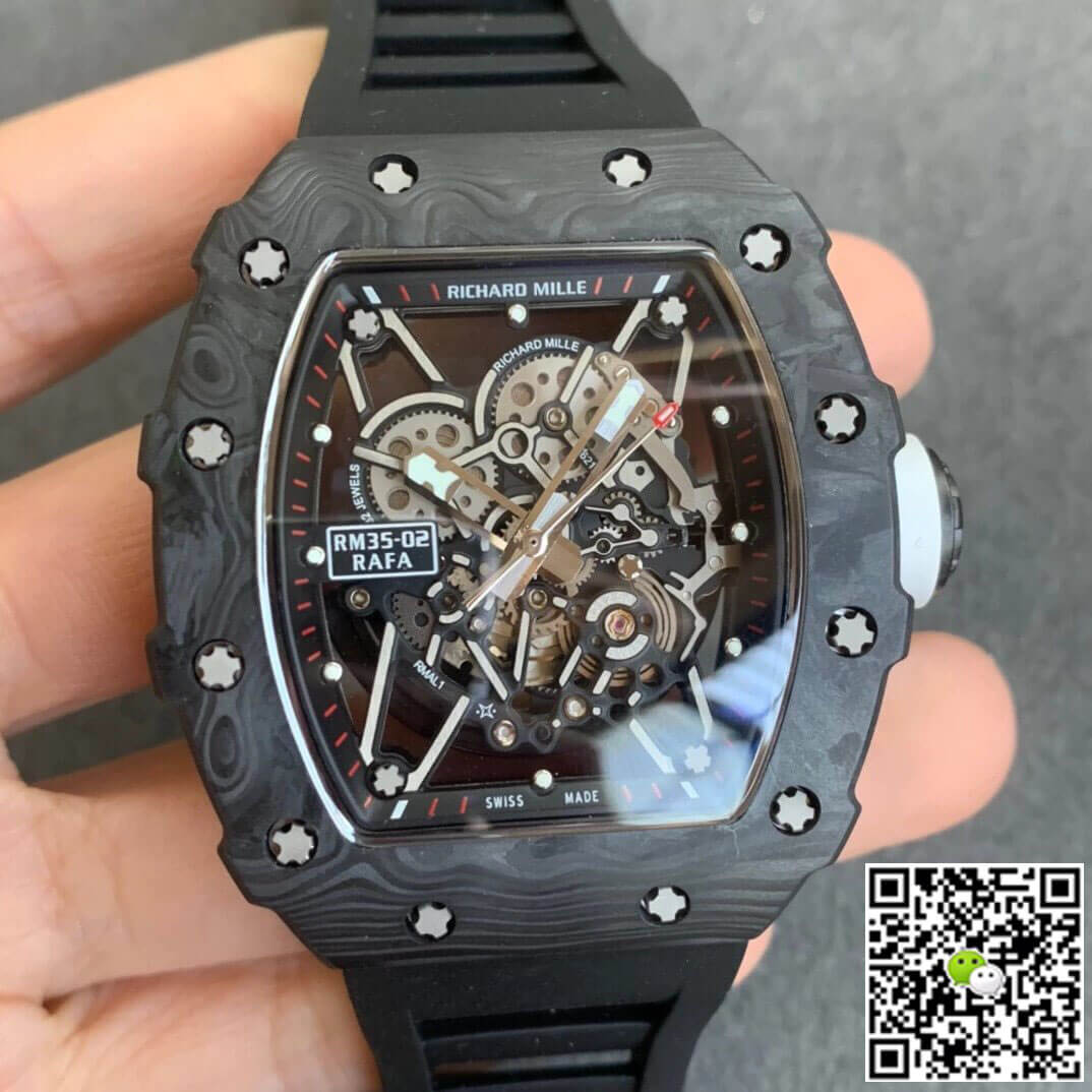 Best Replica Replica Richard Mille RM035-02 1:1 Best Edition KV Factory Carbon Fiber Black Strap - Colareps
