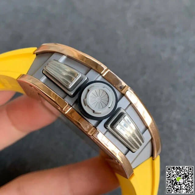 Replica Richard Mille RM011 1:1 Best Edition KV Factory Rose Gold Rubber Strap