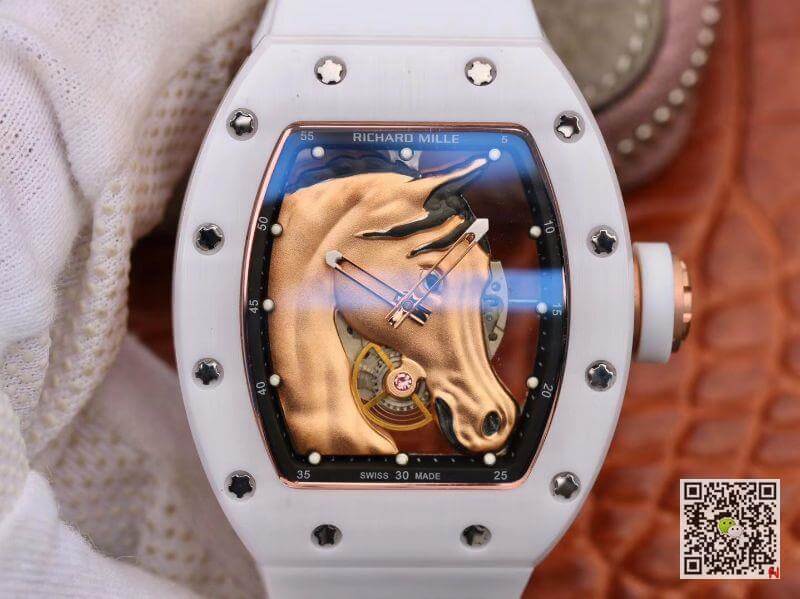 Best Replica Replica Richard Mille Polo Club Saint Tropez RM52-02 KV Factory Mechanical Watches 1:1 Best Edition Swiss ETA8215 Gold Horse Dial - Colareps