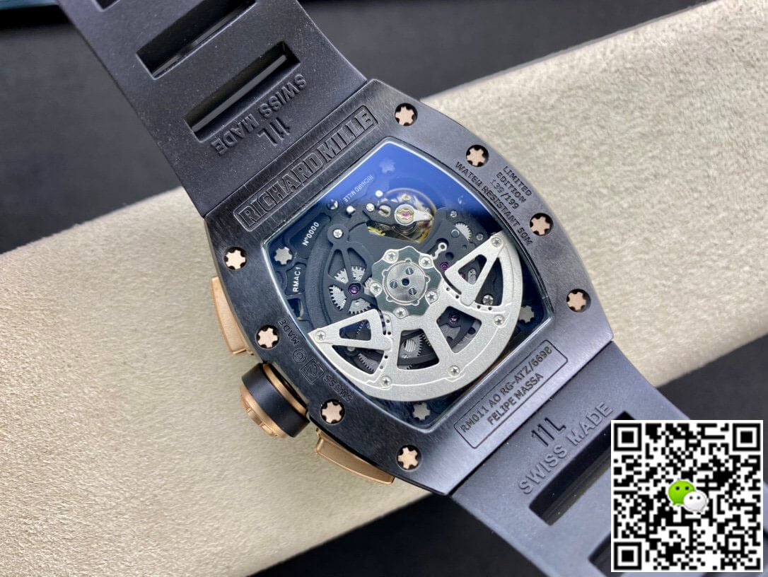 Replica Richard Mille RM011 1:1 Best Edition KV Factory Ceramic Skeleton Dial