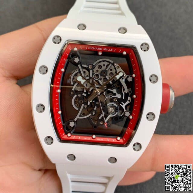 Best Replica Replica Richard Mille RM055 1:1 Best Edition KV Factory V2 Ceramic Rubber Strap - Colareps