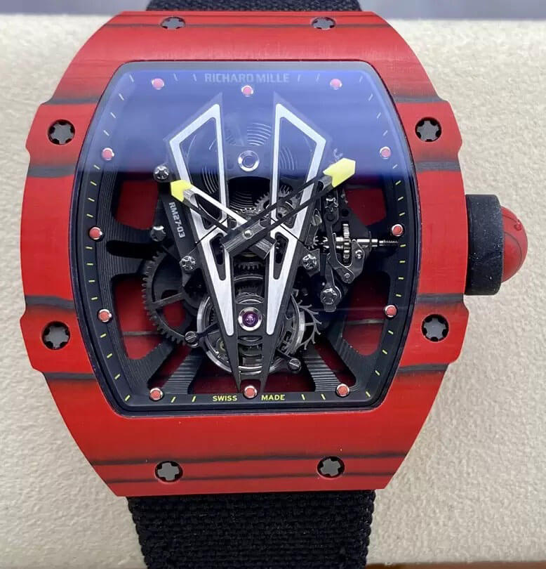 Best Replica Richard Mille Replica RM27-03 Tourbillon 1:1 Best Edition BBR Factory Red Carbon Fiber Case - Colareps