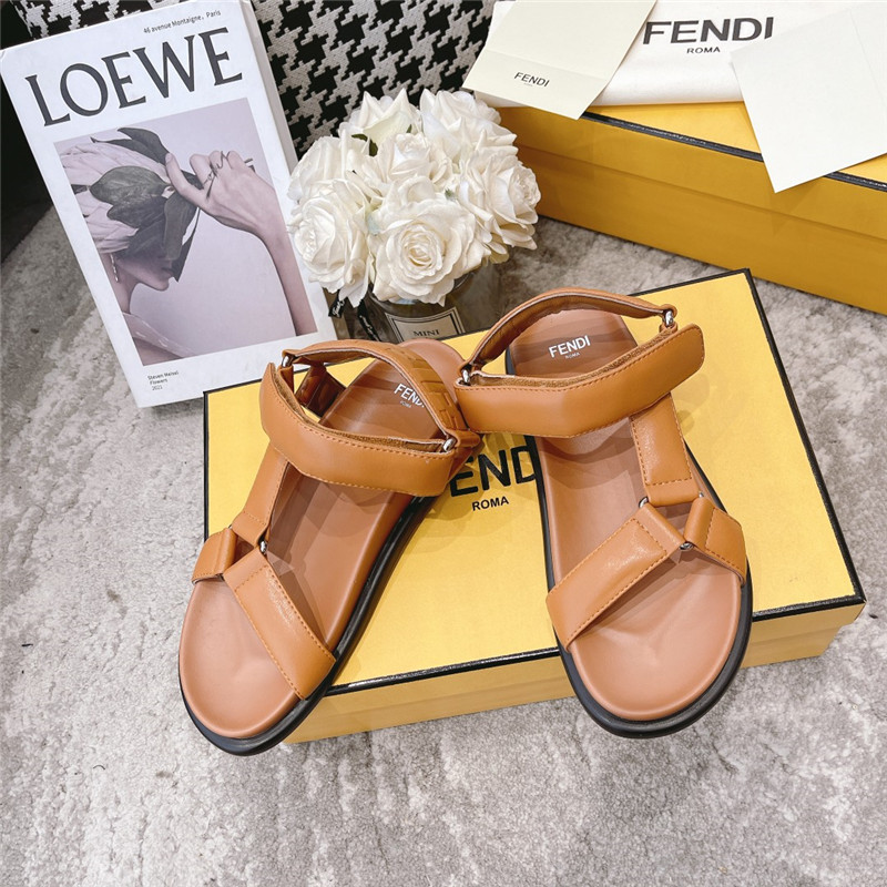 Best Replica fendi letters webbing sandals - Colareps