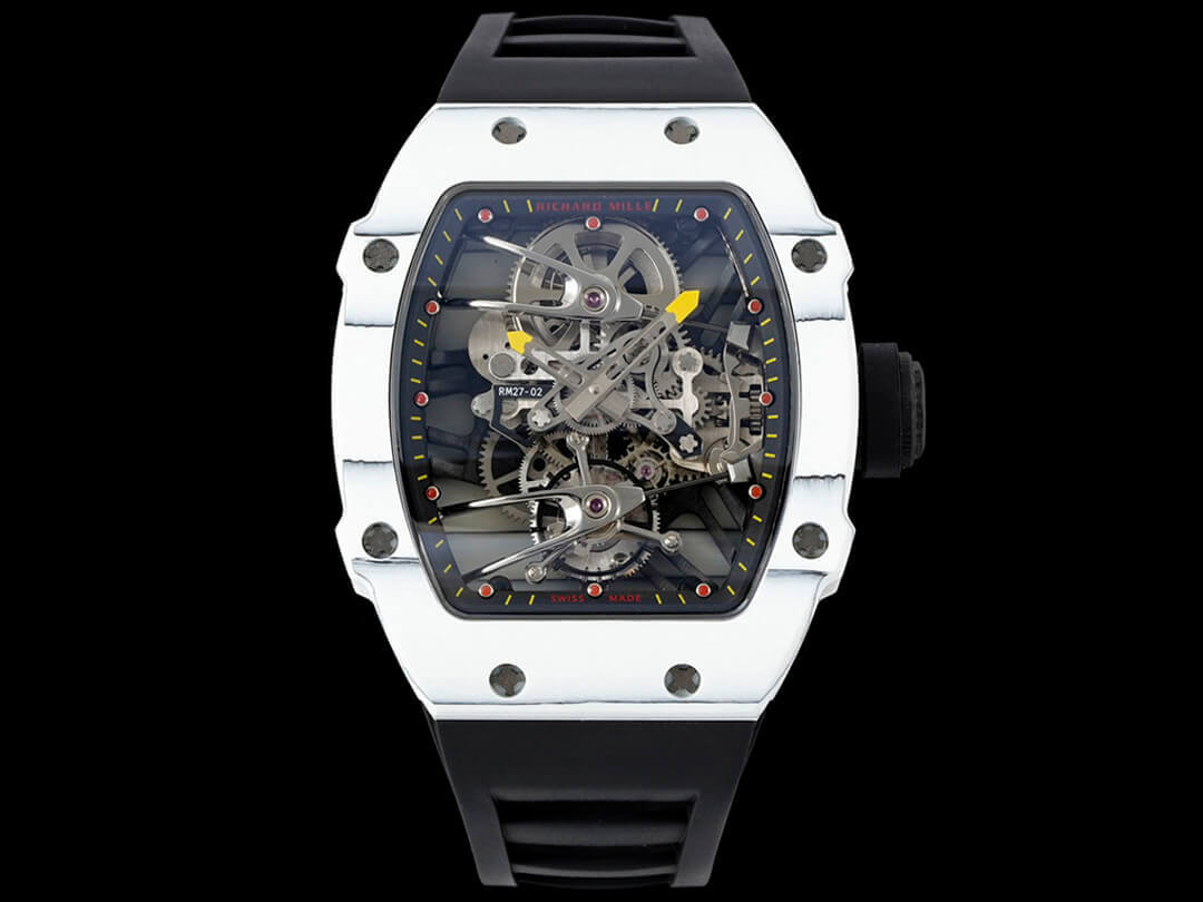 Replica Richard Mille RM27-02 Rafael Nadal Tourbillon 1:1 Best Edition RM Factory Black Rubber Strap