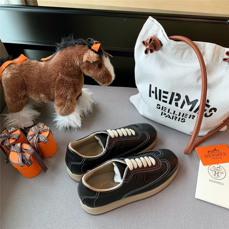 Best Replica Hermes Birkin Replica vintage sneakers Black - Colareps