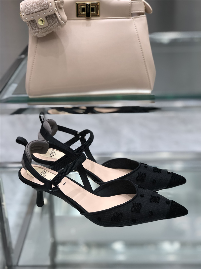 Best Replica fendi new FF graceful streamlined Colibrì slingback shoes - Colareps