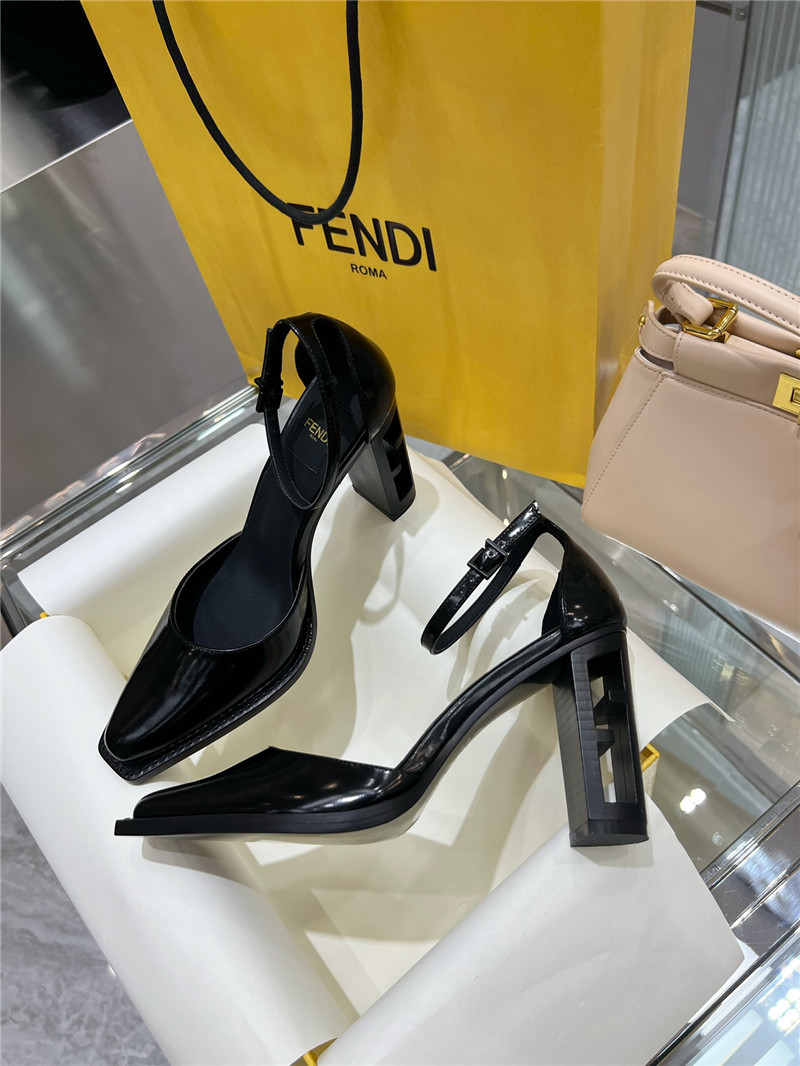 Best Replica fendi square toe FF hollow heel court shoes - Colareps