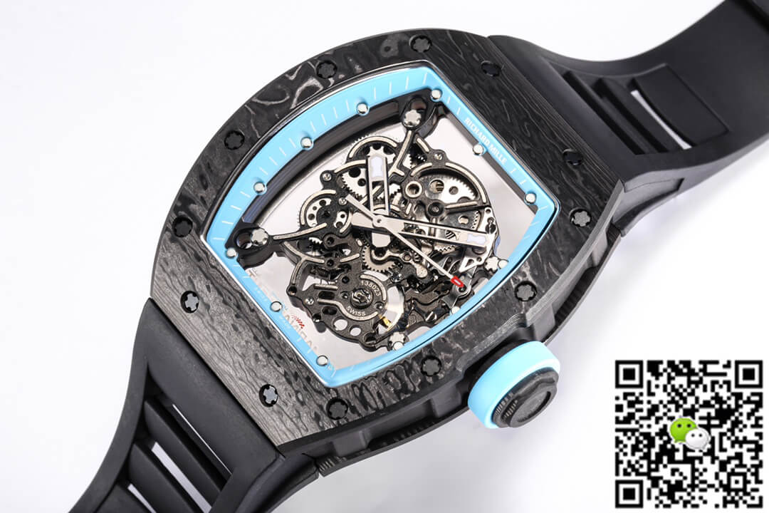 Replica Richard Mille RM055 NTPT 1:1 Best Edition BBR Factory Black Rubber Strap