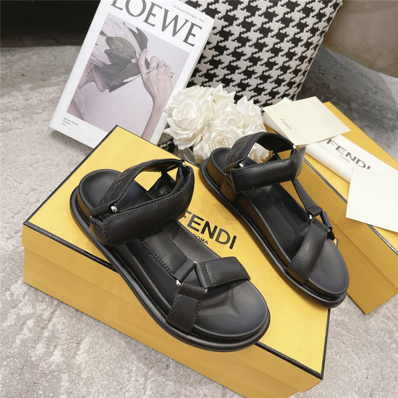 Best Replica fendi letters webbing sandals - Colareps