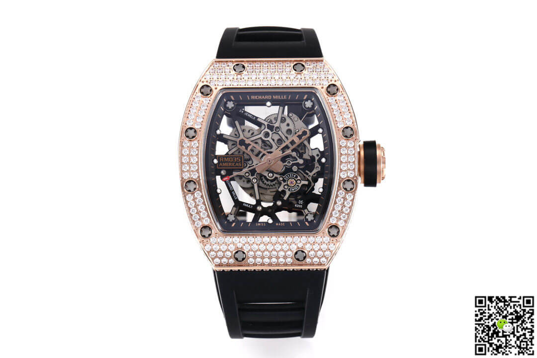 Replica Richard Mille RM035 Americas 1:1 Best Edition KV Factory D1am0nd Case