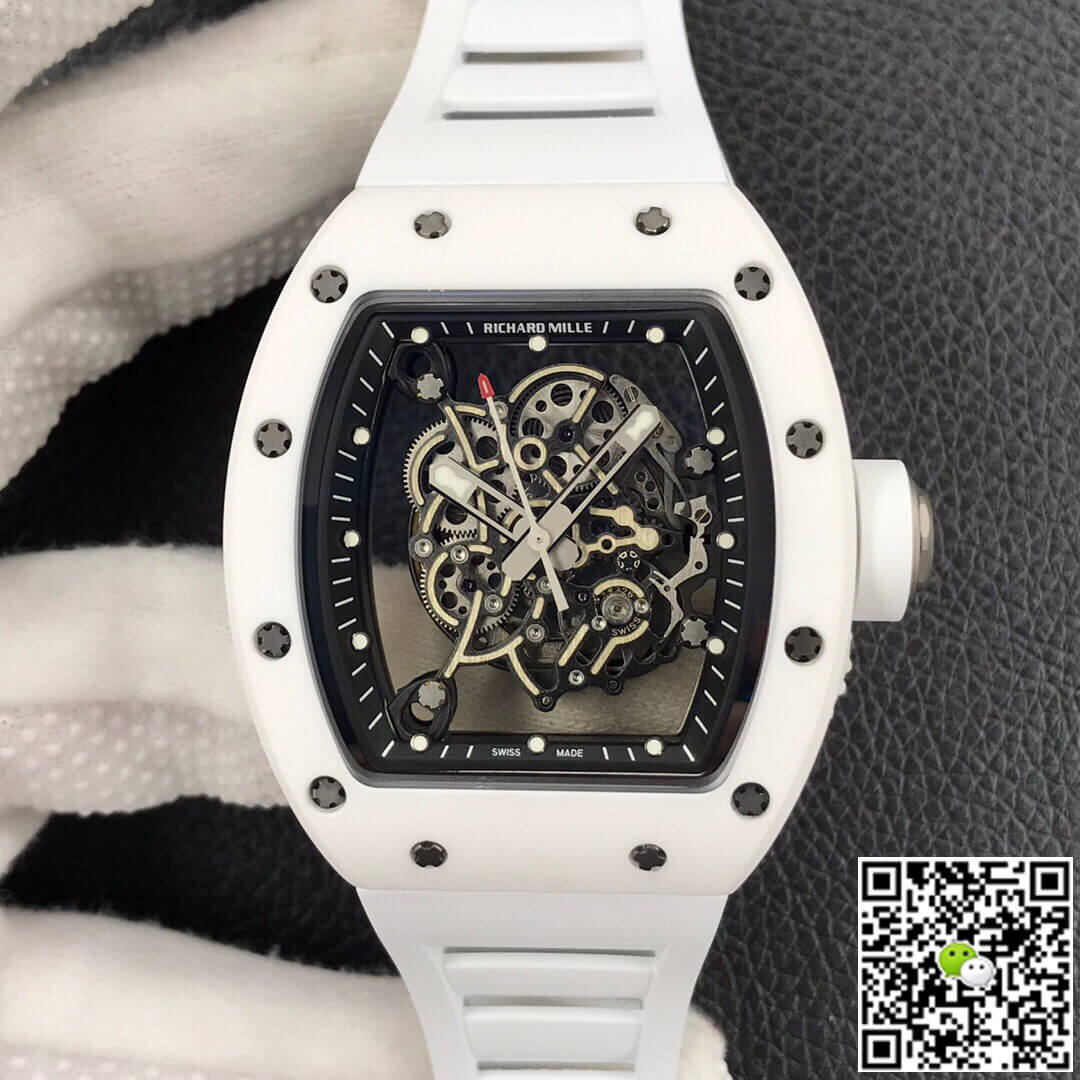 Replica Richard Mille RM055 1:1 Best Edition ZF Factory White Ceramic