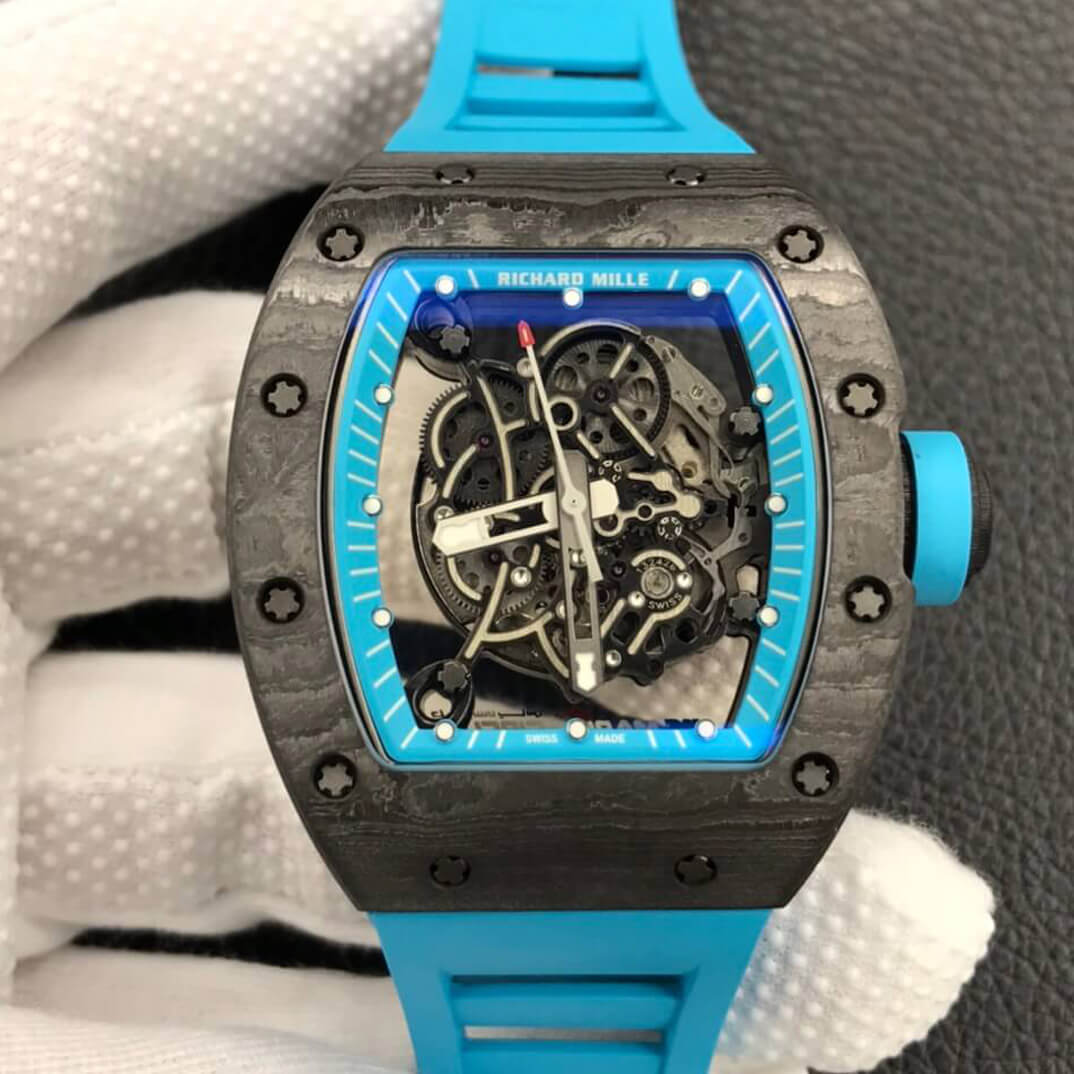Replica Richard Mille RM055 1:1 Best Edition ZF Factory Blue Rubber Strap