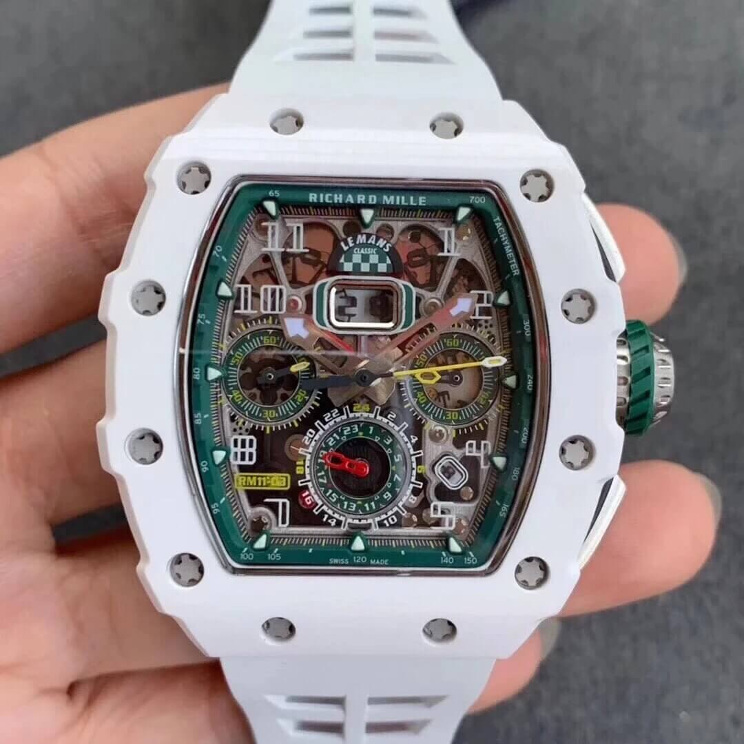 Replica Richard Mille RM011-03 1:1 Best Edition KV Factory White Strap