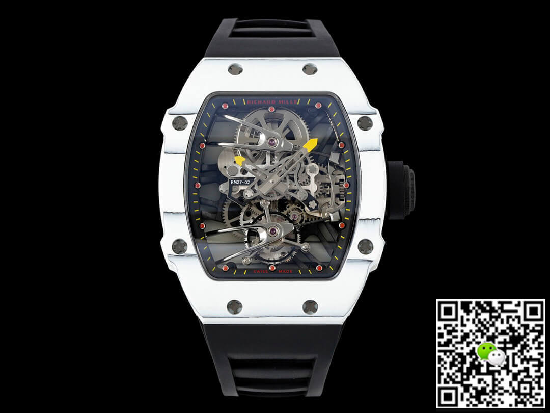 Best Replica Replica Richard Mille RM27-02 Rafael Nadal Tourbillon 1:1 Best Edition RM Factory Black Rubber Strap - Colareps