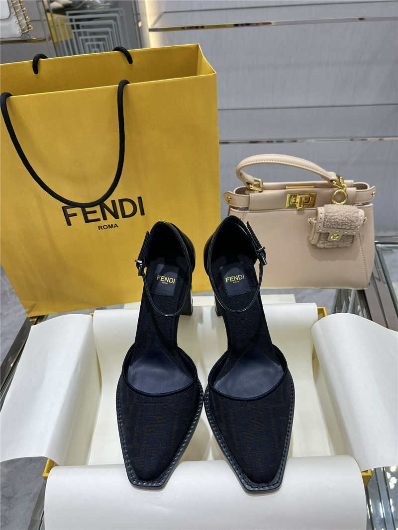 Best Replica fendi square toe FF hollow heel court shoes - Colareps