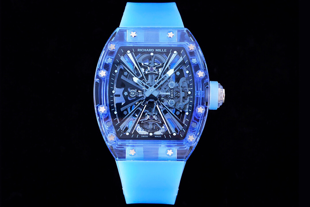 Best Replica Richard Mille Replica RM12-01 1:1 Best Edition RM Factory Tourbillon Transparent Version Case - Colareps