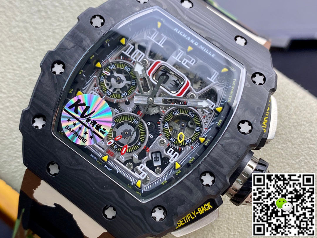 Replica Richard Mille RM-011 1:1 Best Edition KV Factory V2 Carbon Fiber Camo Strap