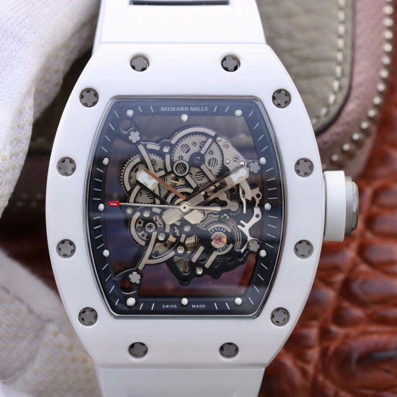 Replica Richard Mille RM055 KV Factory 1:1 Best Edition Swiss ETA8215 White Strap