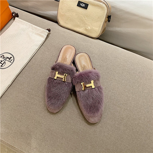 Best Replica hermes sheepskin mink loafers - Colareps