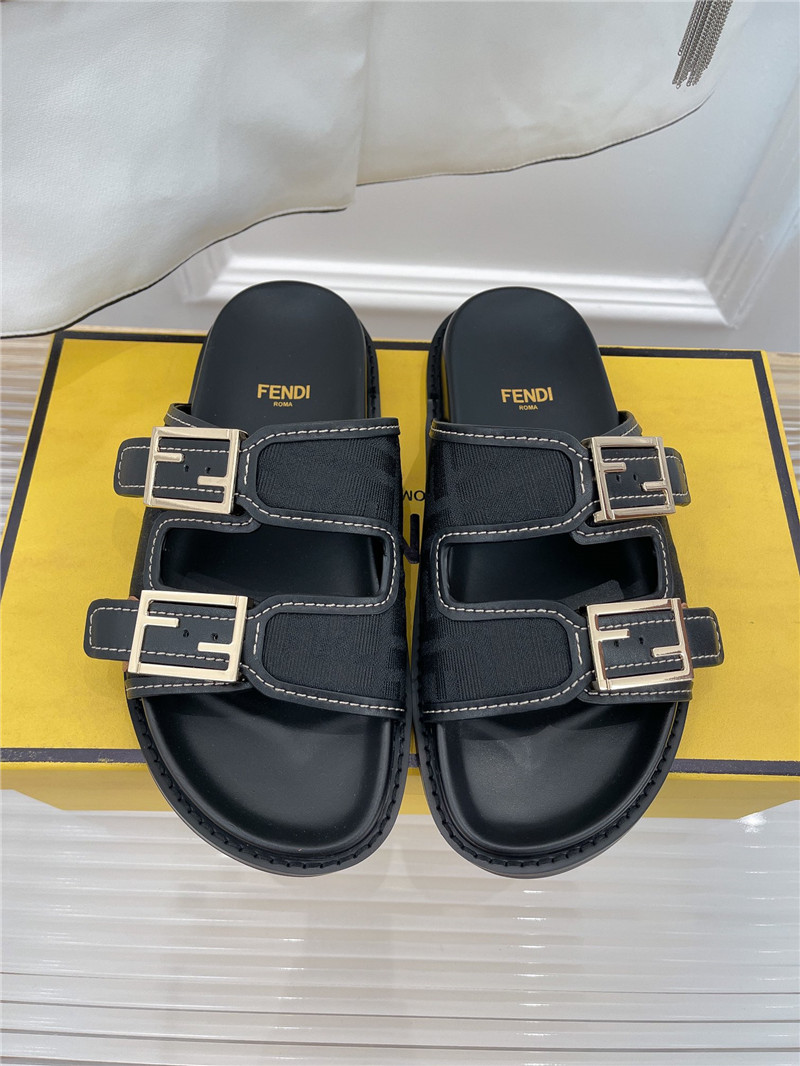Best Replica fendi ff logo plaque sandals - Colareps