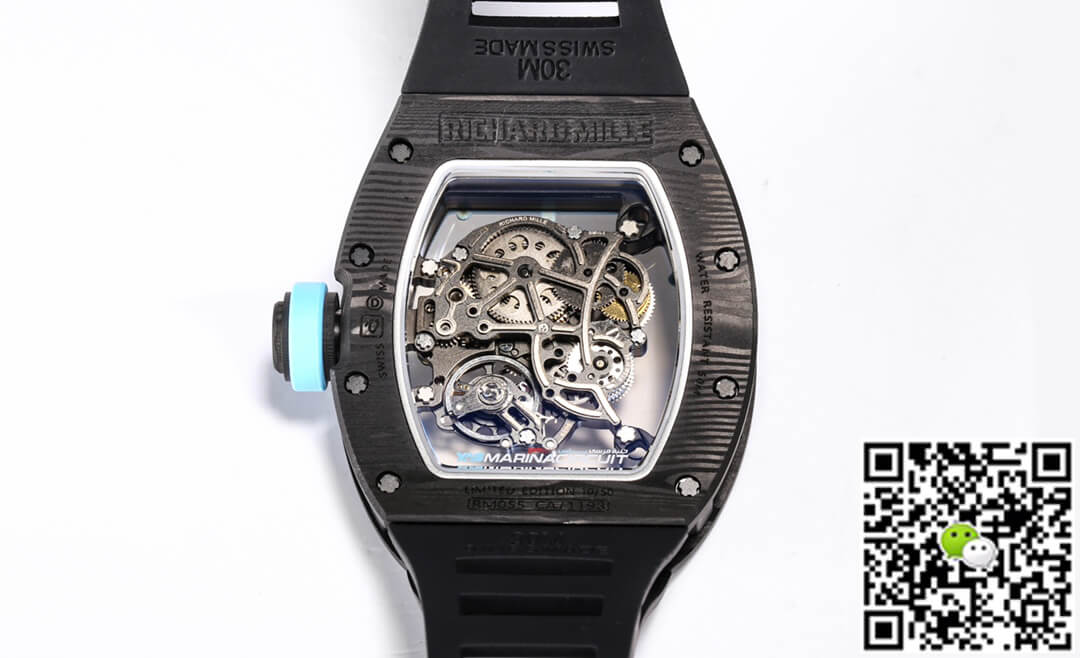 Replica Richard Mille RM055 NTPT 1:1 Best Edition BBR Factory Black Rubber Strap