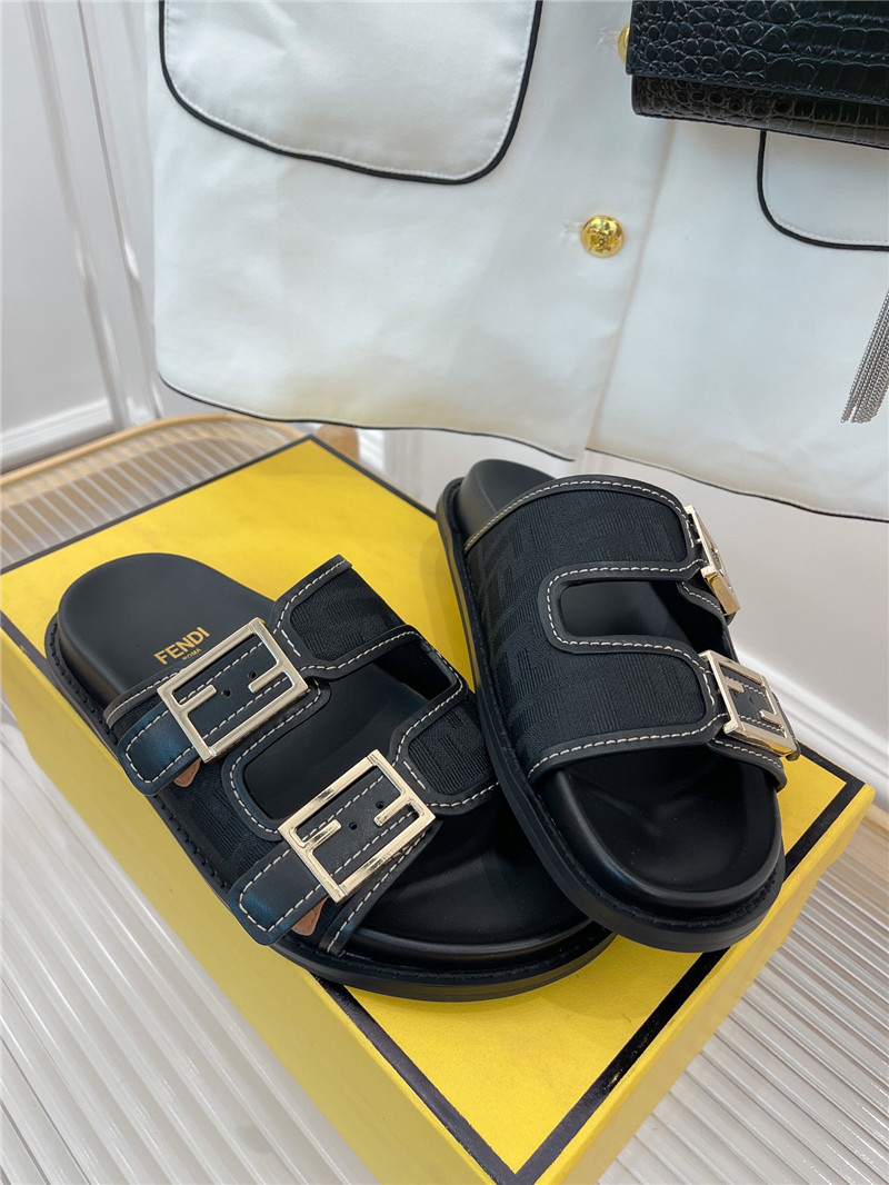Best Replica fendi ff logo plaque sandals - Colareps
