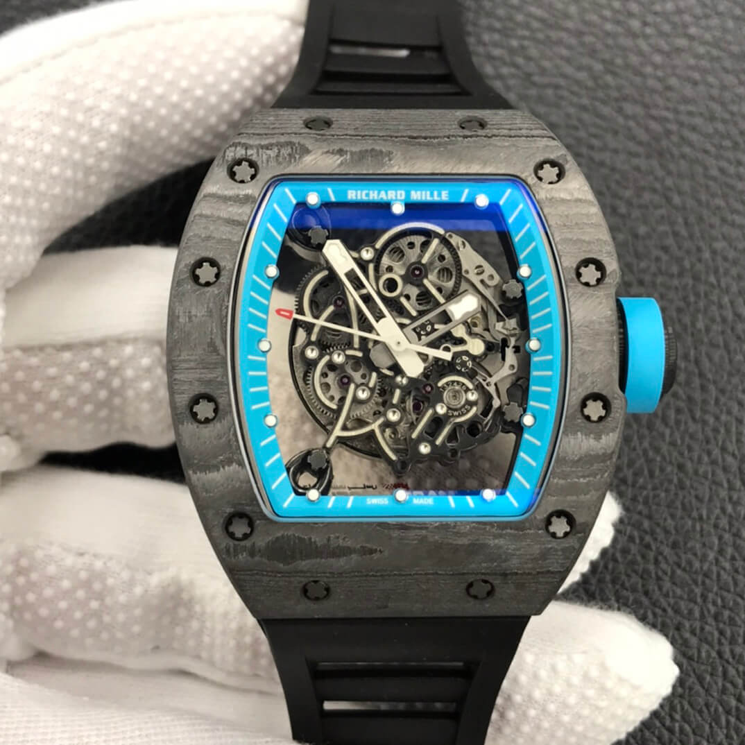 Best Replica Replica Richard Mille RM055 1:1 Best Edition ZF Factory Carbon Fiber Case - Colareps