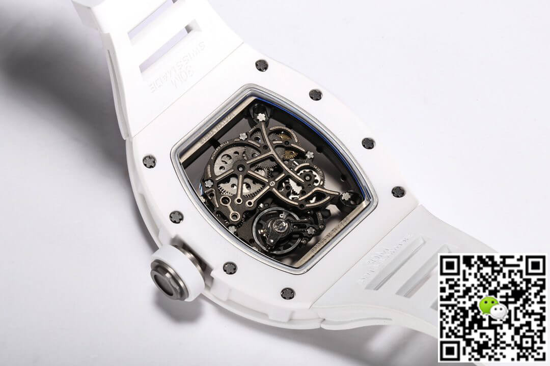 Replica Richard Mille RM-055 1:1 Best Edition BBR Factory V2 White Ceramic Case