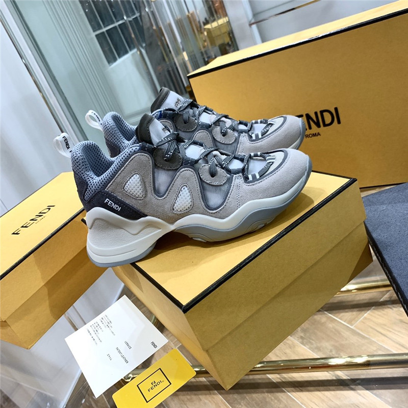 Best Replica FFluid Suede and Mesh Sneakers - Colareps