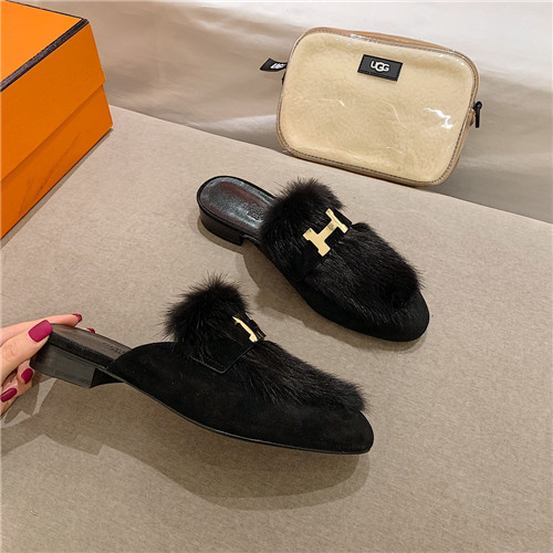 Best Replica hermes sheepskin mink loafers - Colareps