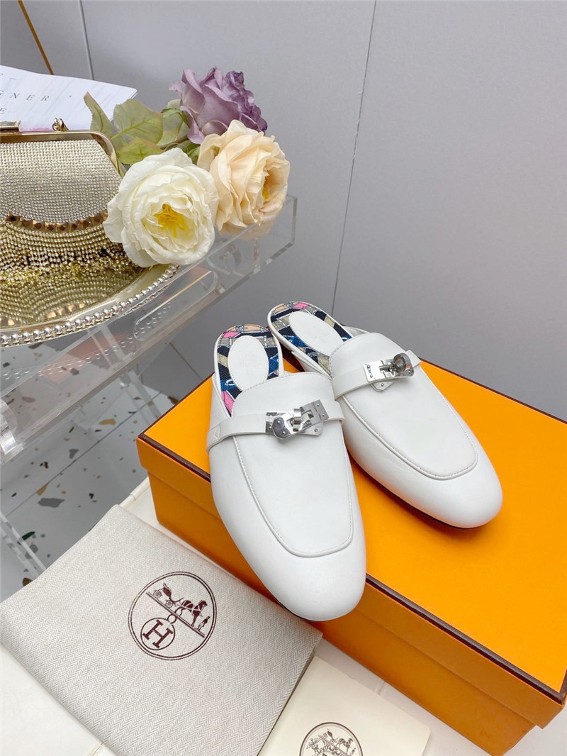Best Replica hermes kelly gold buckle slippers - Colareps