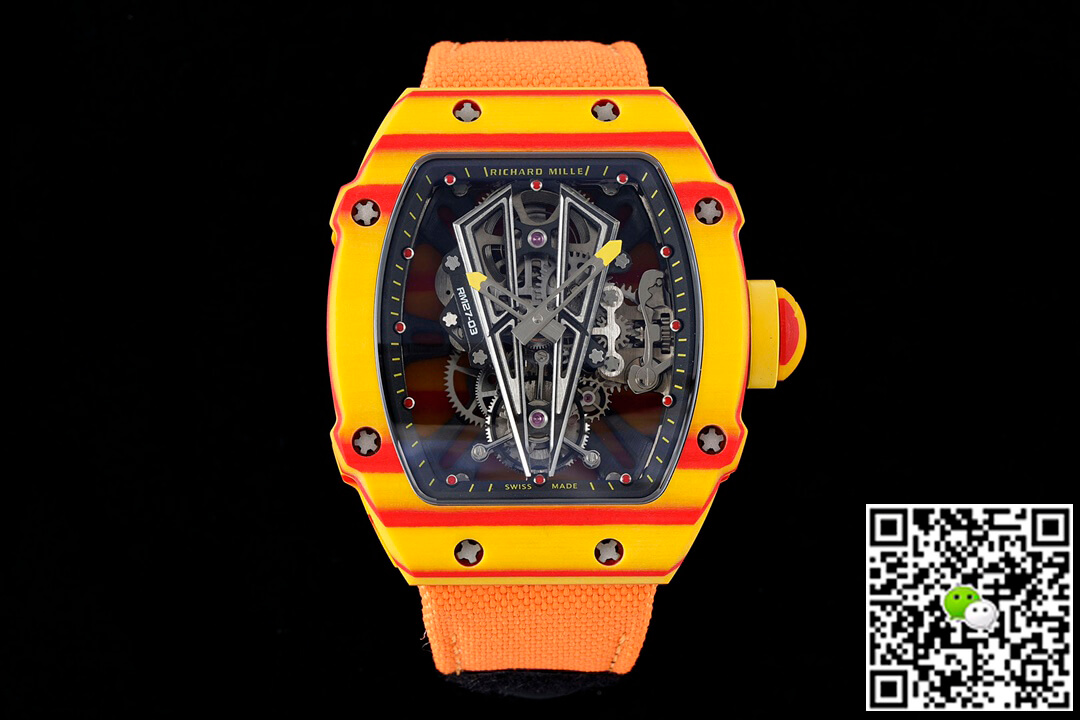 Replica Richard Mille RM27-03 Rafael Nadal Tourbillon 1:1 Best Edition RM Factory Orange Strap