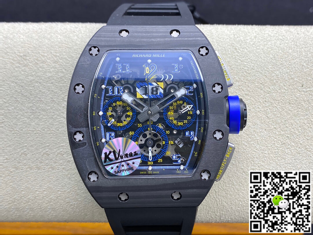 Best Replica Replica Richard Mille RM-011 1:1 Best Edition KV Factory Carbon Fiber - Colareps