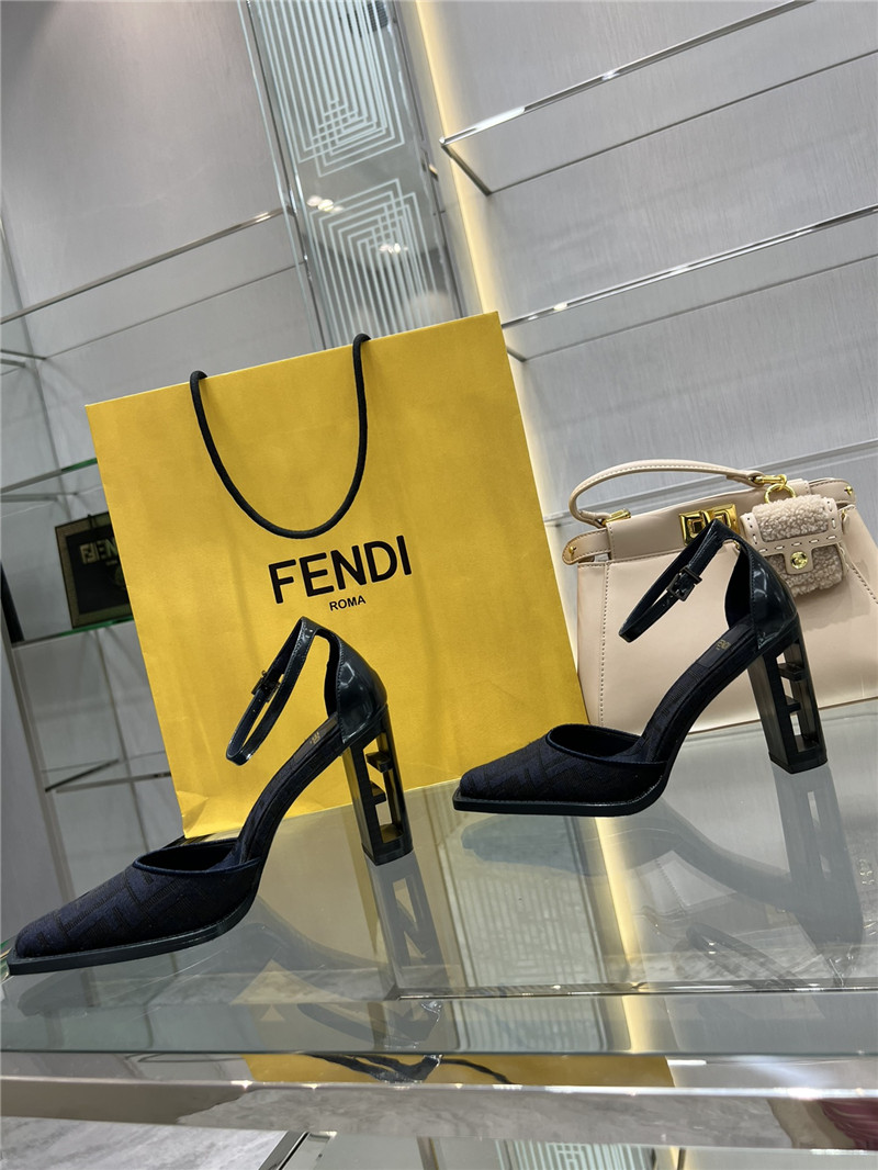 Best Replica fendi square toe FF hollow heel court shoes - Colareps