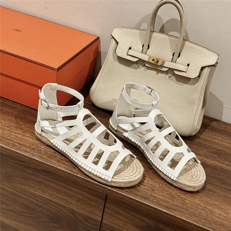 Best Replica Hermès cutout pig nose espadrille sandals - Colareps