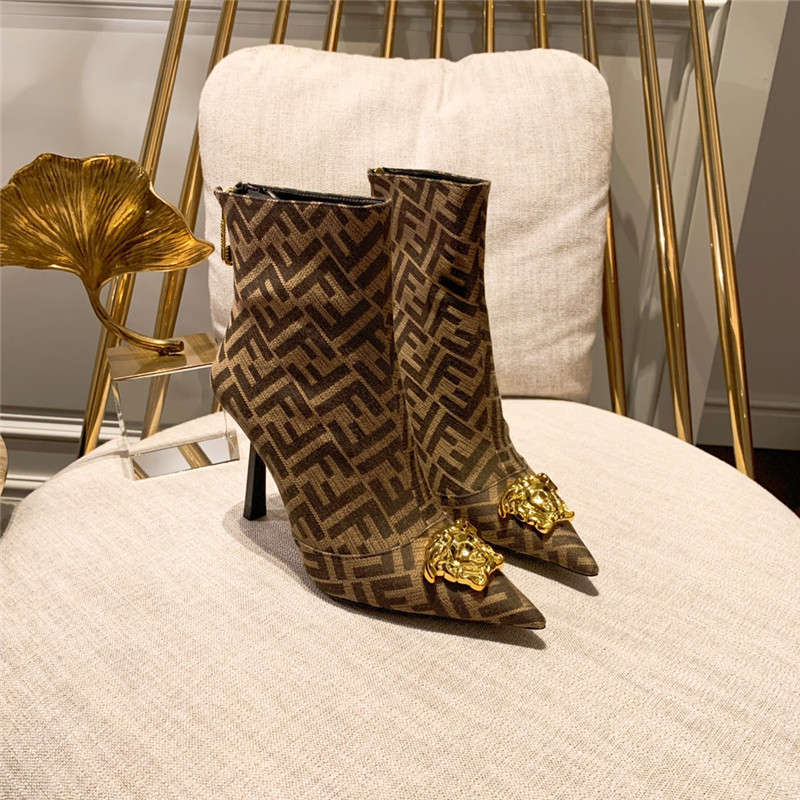 Best Replica fendi x versace FF logo ankle boots - Colareps