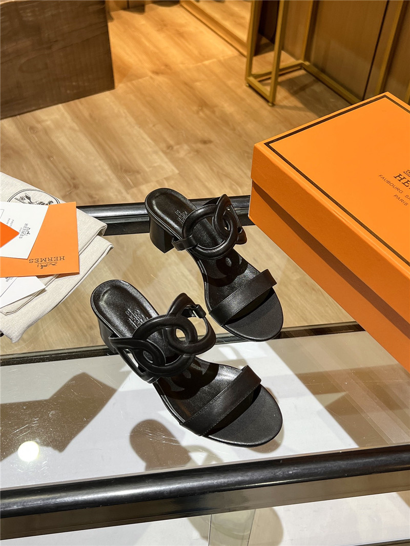 Best Replica Hermes Sandals Dupe chunky heel sandals - Colareps