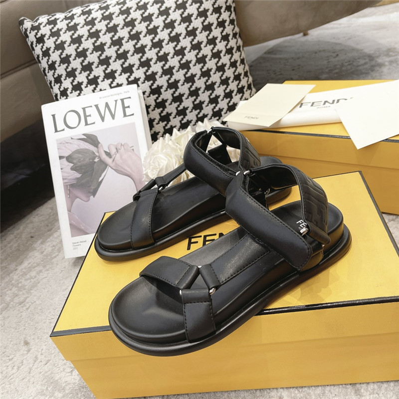 Best Replica fendi letters webbing sandals - Colareps