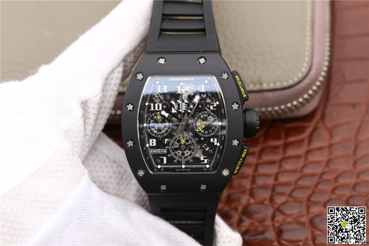 Best Replica Replica Richard Mille RM-011 1:1 Best Edition KV Factory Black Strap - Colareps
