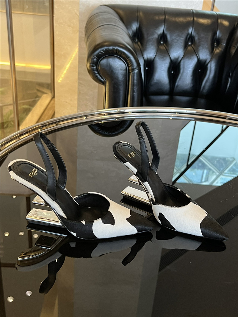 Best Replica fendi polka dot horsehair slingback pumps - Colareps