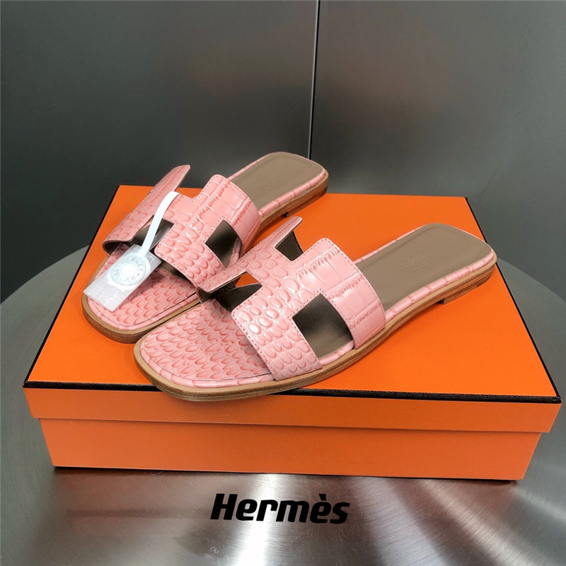 Best Replica hermes oran crocodile slippers - Colareps