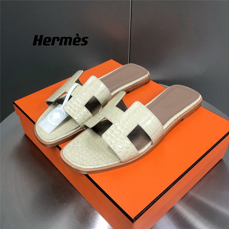 Best Replica hermes oran crocodile slippers - Colareps
