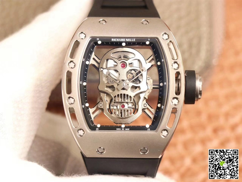 Best Replica Replica Richard Mille RM052 1:1 Best Edition ZF Factory Silver Skull Dial Swiss Movement - Colareps