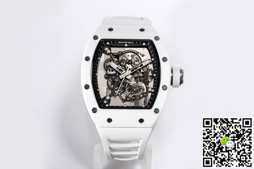 Replica Richard Mille RM-055 1:1 Best Edition BBR Factory V2 White Ceramic Case